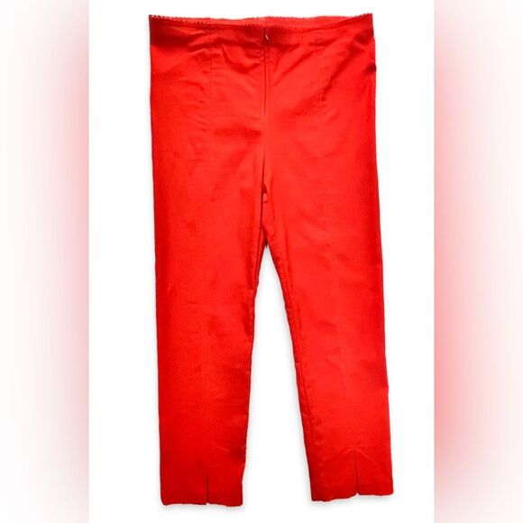 Joseph Ribkoff Fitted Capris Orange Pants with Front Zipper - Size 10 - Picture 2 of 5